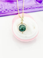 Malachite Necklace, Spinner Necklace, Gemstone for Enhances Spiritual Awareness Personal Growth Transformation, Energy Crystal Healing, L355