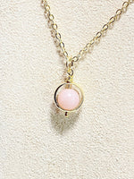 Opal Necklace, Genuine Pink Opal Gemstone, Commitment Love Passion Purity Happiness, Energy Crystal Healing, L346
