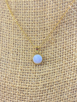 Blue Lace Agate Necklace, Gemstone Jewelry, Real 18K Gold Plated Dainty Necklace, Peace and Harmony, Crystal Energy Healing Jewelry, L382