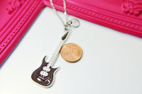 Guitar Necklace, Music Jewelry Gift, Personalized Initial Gift, N4438