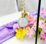 Aquamarine Necklace, Spinner Necklace, Gemstones, Crystals, Best Mother's Day Gift for Mom Grandma Aunt, Personalized Gift, N4696