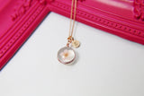 Rose Gold Necklace, Real Pressed Flower Necklace, Cherry Blossom, N4490