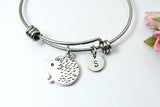Hedgehog Bracelet, Stainless Steel Bracelet, Hedgehog Charm, Hedgehog Jewelry Gifts, N4573