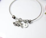 Bison Bracelet, Silver Buffalo Charm, Bison Farmer Jewelry Gift, N4576