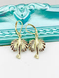 Gold Flying Fish Earrings, Hypoallergenic, Dangle Hoop Lever-back Earrings, L440