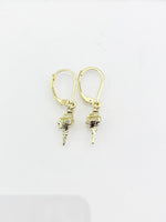 Gold Conch Earrings, Hypoallergenic, Dangle Hoop Lever-back Earrings, L445