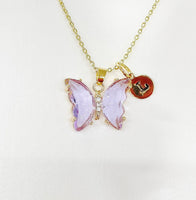 Best Mother's Day Gift for Mom Grandma Aunt, Butterfly Necklace, Purple Lilac, Crytal Jewelry, Personalized Gift, N4646
