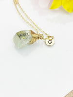 Natural Quartz Necklace, Gemstone Jewelry, Real 18K Gold Plated Dainty Necklace, Personized Necklace Gift, L493