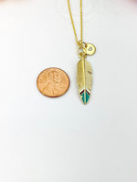 Gold Feather Necklace - Lebua Jewelry, Birthday Gifts, N5195A