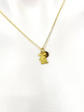 Gold Rabbit Holding Carrot Necklace - Lebua Jewelry, Birthday Gifts, Personalized Gifts, N5202