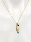 Gold Feather Necklace - Lebua Jewelry, Birthday Gifts, Personalized Gifts, N5195