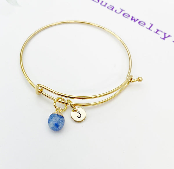 Best Seller Christmas Gifts, Gold Natural Blue Spot Jasper Charm Bracelet - Lebua Jewelry, N2798A