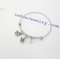 Silver Two Dice Charm Bracelet - Lebua Jewelry, Best Seller Christmas Luck Gifts, N763B