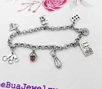 Silver Baker Bracelet - Lebua Jewelry, Best Seller Christmas Bakery Gifts, N2630A