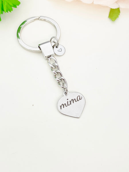 Mima Keychain - Lebua Jewelry, Heart, Stainless Steel Mother's Day Gifts, Best Seller Christmas Gifts for Mima, D090