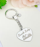 Stainless Steel Lunch Lady Heart Keychain - Lebua Jewelry, Lunch Lady Gifts, Best Seller Christmas Gifts for School Lunch Lady, D074