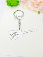 Brother Guitar Keychain - Lebua Jewelry, Stainless Steel Music Instrument Gifts, Best Seller Christmas Gifts for Brother, D079