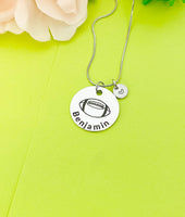 Silver Football Necklace Keychain Bracelet Optional, Best Christmas Gifts, Personalized Customized Monogram Jewelry, Lebua Jewelry, D168