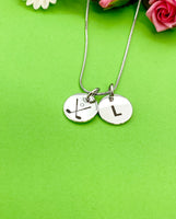 Silver Golf Necklace Bracelet Keychain Optional, Best Christmas Gifts, Personalized Customized Monogram Jewelry, Lebua Jewelry D235