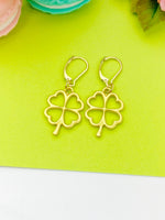 Gold Clover Charm Earrings Gifts Ideas - Lebua Jewelry, Personalized Customized Made to Order Jewelry, AN2751
