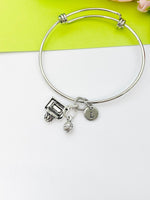 Silver Basketball Hoop Charm Bracelet Sport Team Gifts Ideas- Lebua Jewelry, Personalized Customized Monogram Made to Order Jewelry, N5479