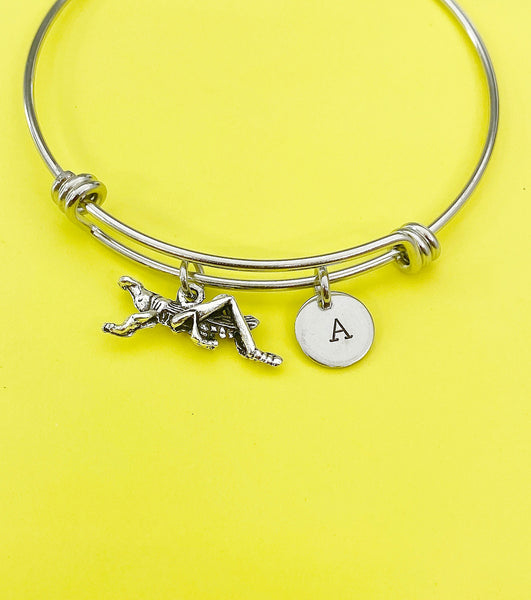 Silver Grasshopper Charm Bracelet Gifts Ideas- Lebua Jewelry, Personalized Customized Monogram Made to Order Jewelry, AN309