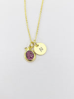 Gold Pomegranate Charm Necklace Gifts Ideas - Lebua Jewelry, Personalized Customized Monogram Made to Order Jewelry, AN3799