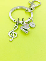 Silver Piano Treble Clef Music Note Charm Keychain Everyday Gift Idea- Lebua Jewelry, Personalized Customized Made to Order Jewelry, BN2567