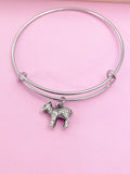 Lebua Jewelry Silver Lamb Charm Bracelet Personalized Customized Monogram Jewelry, N1587E