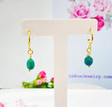 Lebua Jewelry Gold Natural Malachite Gemstone Earrings Mother's Day Gifts Ideas Customized Made to Order, N5523