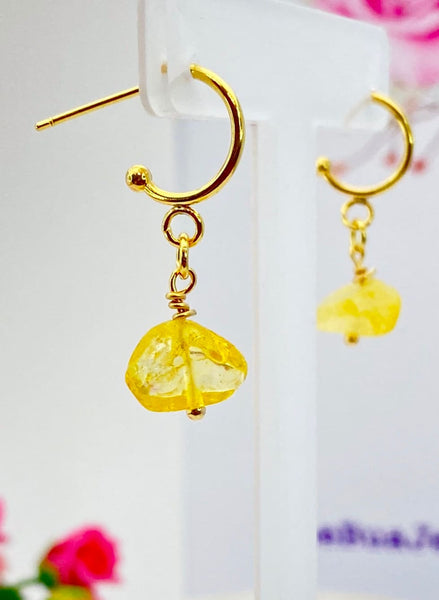 Lebua Jewelry Gold Natural Citrine Gemstone Earrings Mother's Day Gifts Ideas Customized Made to Order, N5524