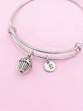 Silver Cupcake Baker Charm Bracelet Berkery Shop Gifts Ideas Lebua Jewelry Personalized Customized Made to Order Jewelry, CN219