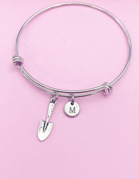 Silver Shovel Charm Bracelet Gardening Hobbies Farm Gifts Ideas Lebua Jewelry Personalized Customized Made to Order, N221