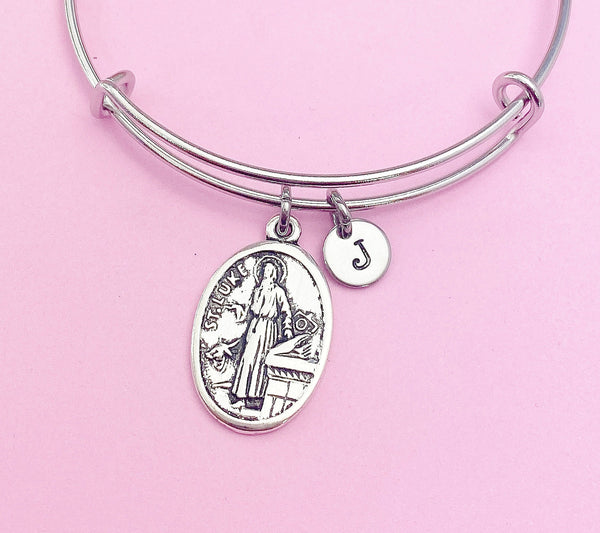 Lebua Jewelry Silver Saint Luke Charm Bracelet Daughter Gifts Ideas- Lebua Jewelry, Personalized Customized Monogram Made to Order, AN2717
