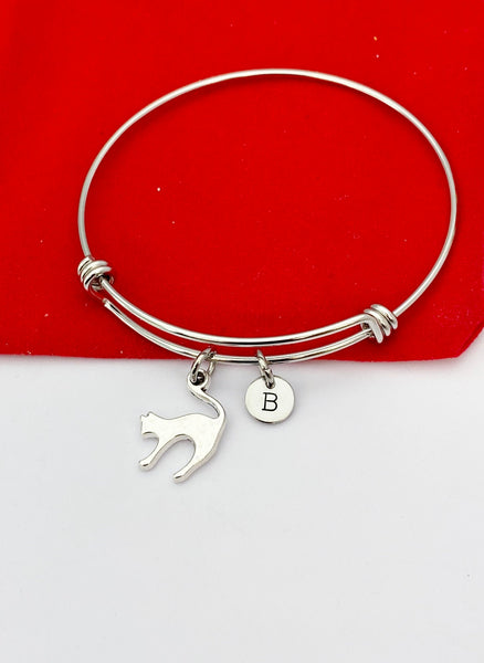 Lebua Jewelry Silver Cat Charm Bracelet Veterinarian Animal Shelters Gift Idea Personalized Customized Monogram Made to Order Jewelry, N5502