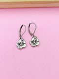 Lebua Jewelry Silver Hibiscus Flower Charm Earrings Horticulturist Florist Gifts Ideas Personalized Customized Made to Order, AN4649