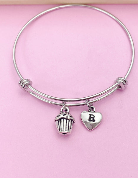 Silver Cupcake Charm Bracelet Baker Berkery Shop Gifts Ideas Lebua Jewelry Personalized Customized Made to Order Jewelry, BN219